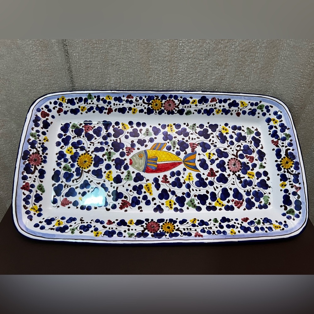 Deruta Platter with Fish Design, new never used